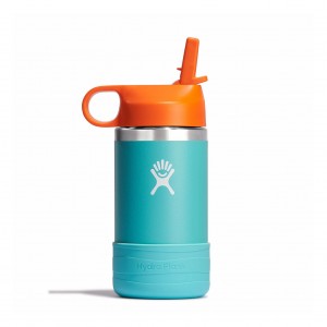 Hydro Flask 12 oz Kids Wide Mouth w/ Straw Cap Bottles Seaspray | KHUQ31046