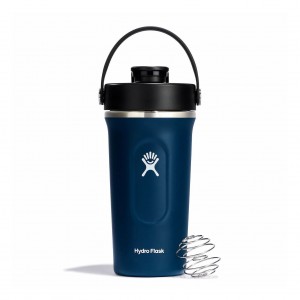 Hydro Flask 24 oz Insulated Shaker Bottle Bottles Indigo | JYCR49532