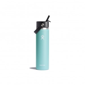 Hydro Flask 24 oz Wide Mouth with Flex Straw Cap Bottles Dew | EIYW03581