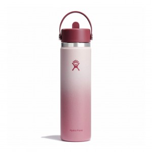 Hydro Flask 24 oz Wide Mouth with Flex Straw Cap Bottles Bayberry Ombre | YWDK16538