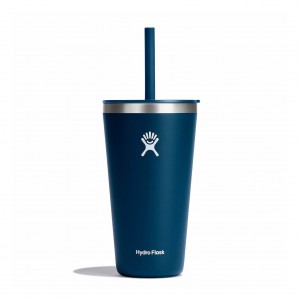 Hydro Flask 28 oz All Around Tumbler with Straw Lid Cups & Tumblers Indigo | ICAO49257
