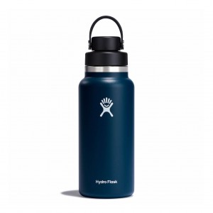 Hydro Flask 32 oz Wide Mouth with Flex Chug Cap Bottles Indigo | PUKX68209