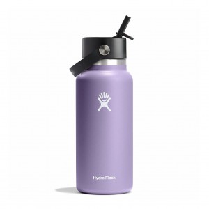Hydro Flask 32 oz Wide Mouth with Flex Straw Cap Bottles Moonshadow | IJGV02897