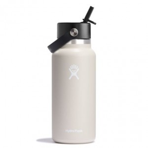 Hydro Flask 32 oz Wide Mouth with Flex Straw Cap Bottles Oat | CJPI49301