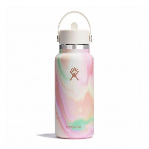 Hydro Flask 32 oz Wide Mouth with Flex Straw Cap Bottles Sugar Crush | KFWG09412