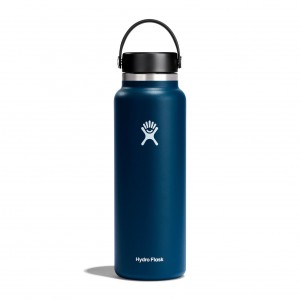 Hydro Flask 40 oz Wide Mouth Bottles Indigo | BWXV34628