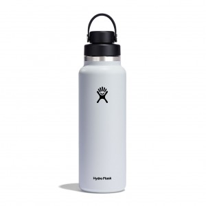 Hydro Flask 40 oz Wide Mouth with Flex Chug Cap Bottles Hvide | TBKE16209