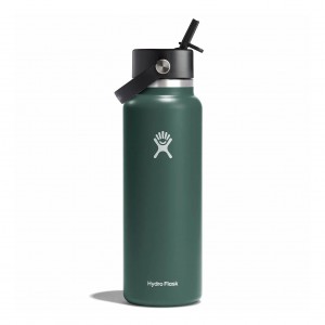 Hydro Flask 40 oz Wide Mouth with Flex Straw Cap Bottles Fir | AINT59283