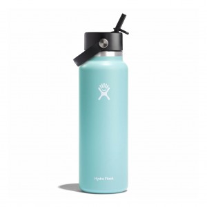 Hydro Flask 40 oz Wide Mouth with Flex Straw Cap Bottles Dew | XGER75632